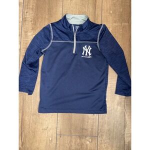 Kids New York Yankees Navy Blue Quarter Zip Pullover Shirt Size S CH 6‎ 7